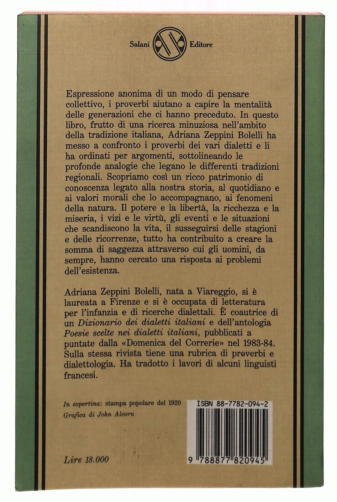 EBOND Proverbi Italiani Di Adriana Zeppini Bolelli Salani 1989 Libro LI033726