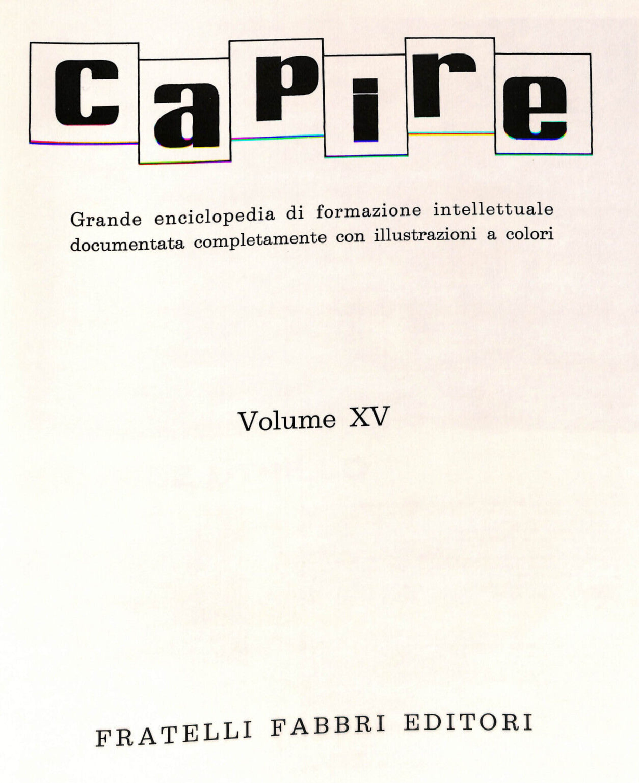 EBOND Capire Grande Enciclopedia Vol Xv Fabbri Editore Libro LI034032