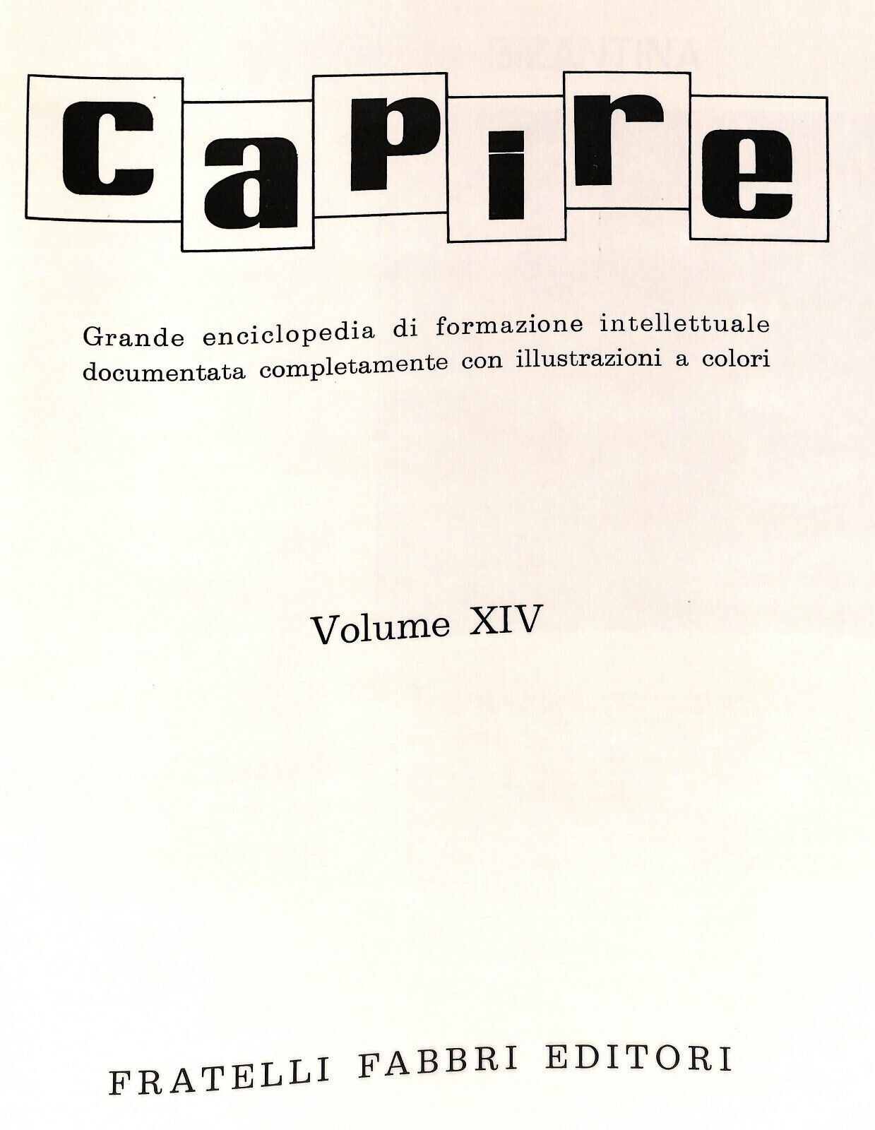 EBOND Capire Grande Enciclopedia Vol Xiv Fabbri Editore Libro LI034033