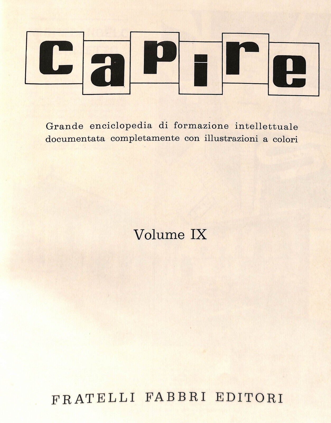 EBOND Capire Grande Enciclopedia Vol Ix Fabbri Editore Libro LI034201