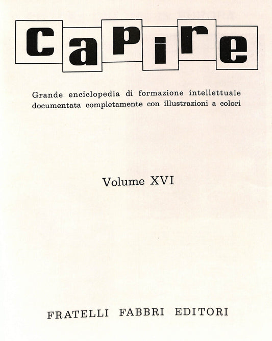 EBOND Capire Grande Enciclopedia Vol Xvi Fabbri Editore Libro LI034203