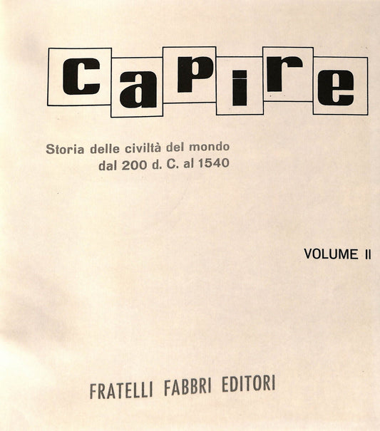 EBOND Capire Storia Delle Civilta Del Mondo Vol Ii Fabbri Editore Libro LI034205