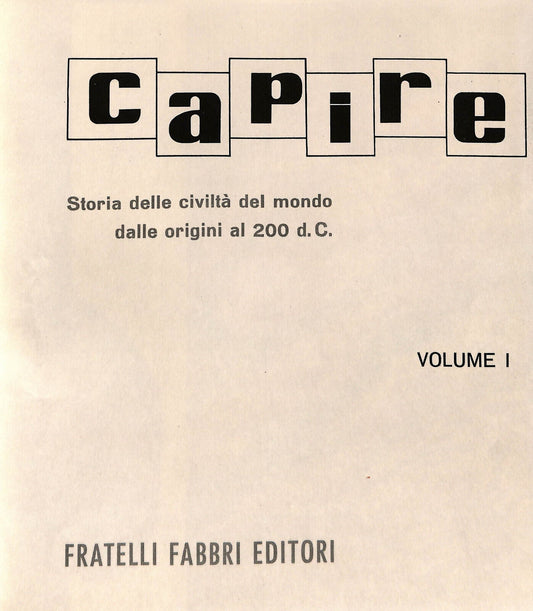 EBOND Capire Storia Delle Civilta Del Mondo Vol I Fabbri Editore Libro LI034206