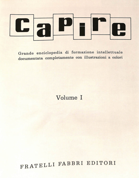 EBOND Capire Grande Enciclopedia Vol I Fabbri Editore Libro LI034208