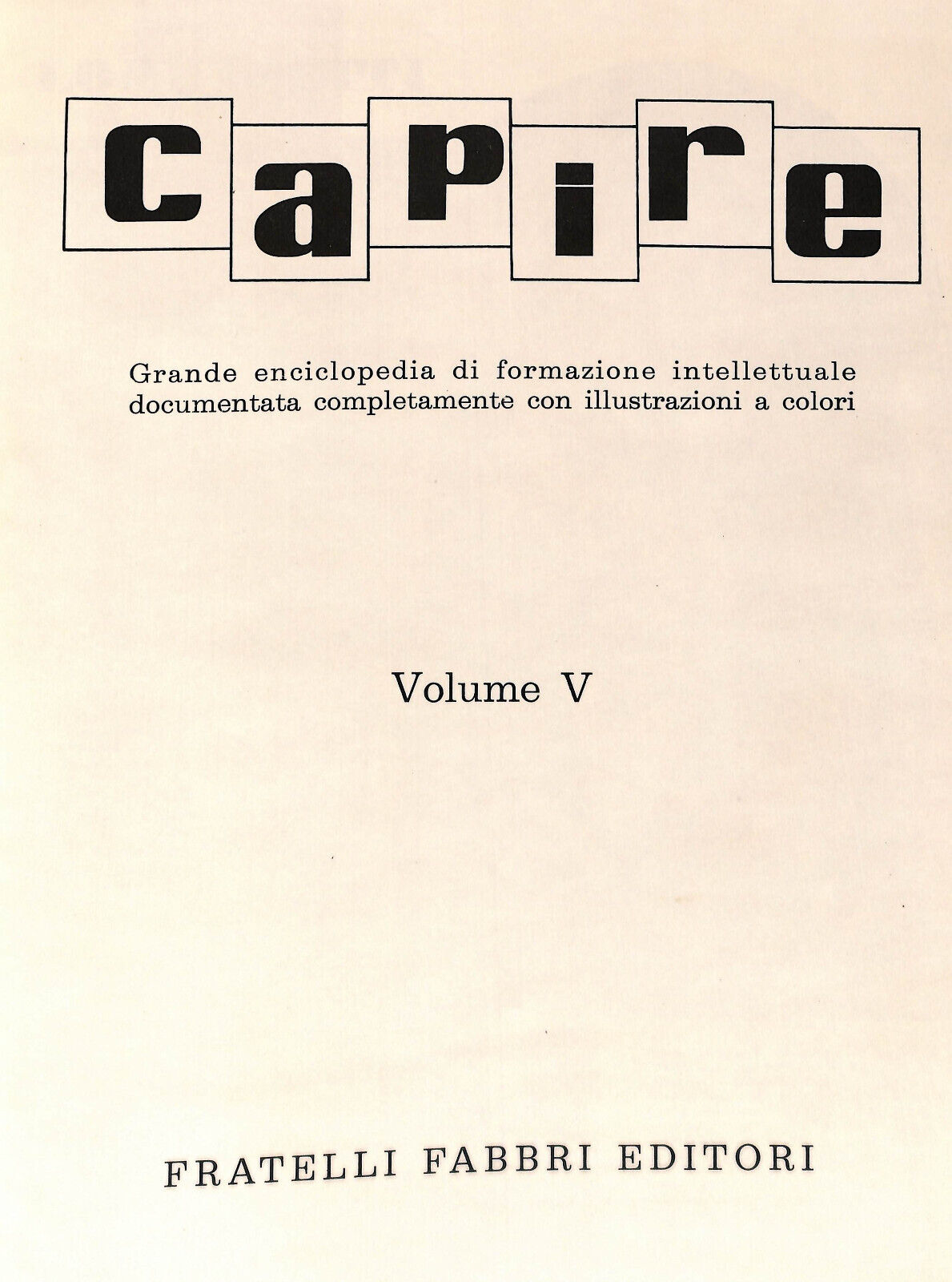 EBOND Capire Grande Enciclopedia Vol V Fabbri Editore Libro LI034209