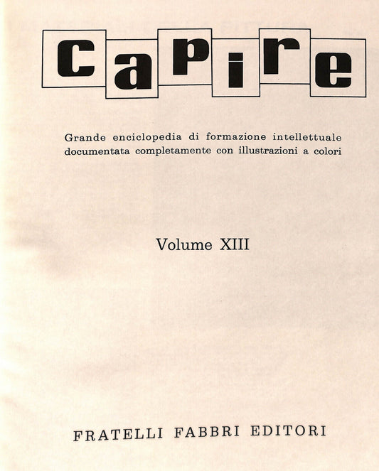 EBOND Capire Grande Enciclopedia Vol Xiii Fabbri Editore Libro LI034228