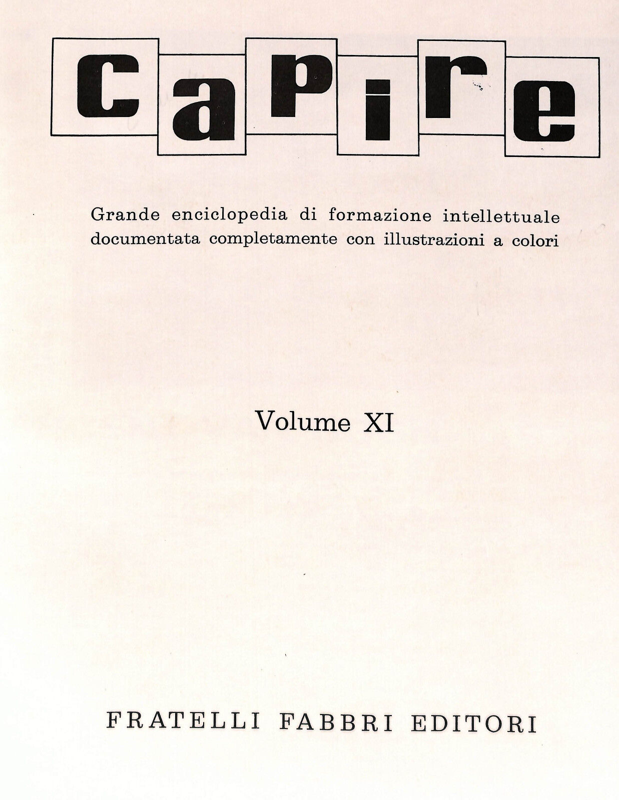 EBOND Capire Grande Enciclopedia Vol Xi Fabbri Editore Libro LI034231