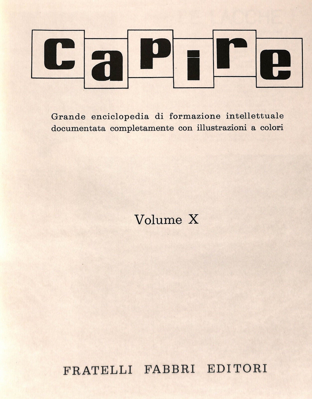 EBOND Capire Grande Enciclopedia Vol X Fabbri Editore Libro LI034232