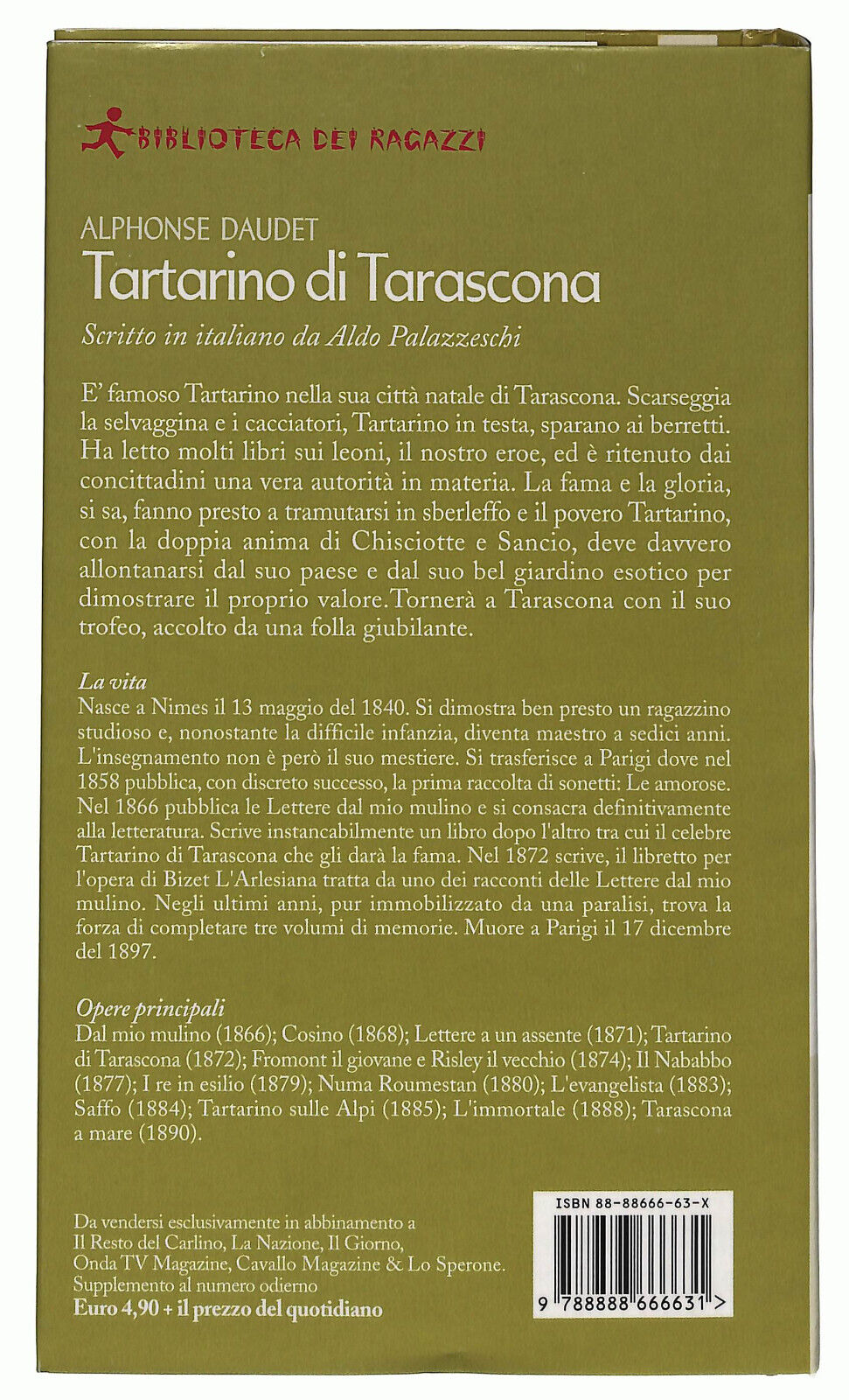 EBOND Tartarino Di Tarascona Di A. Daudet Biblioteca Dei Ragazzi Libro LI034807