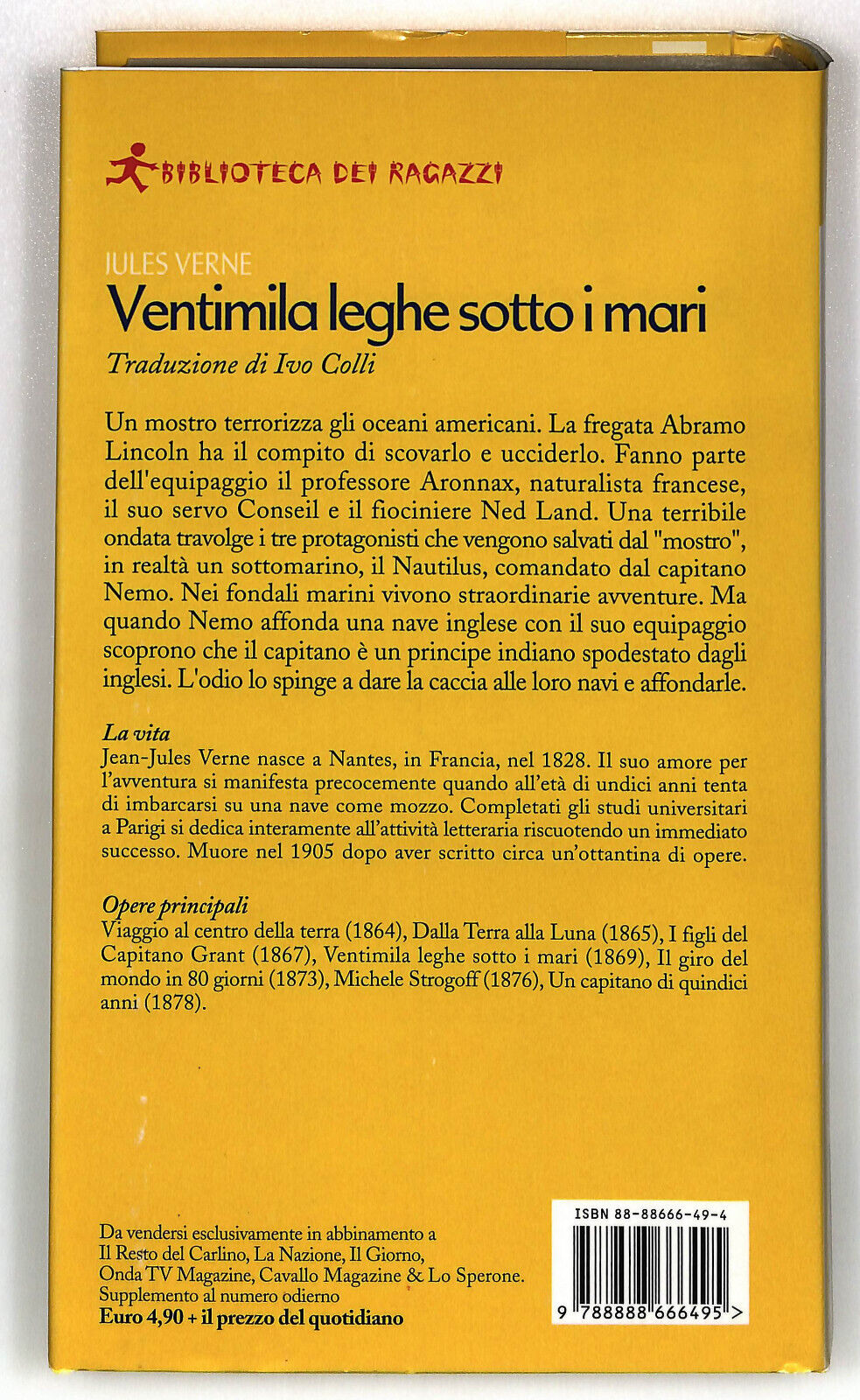 EBOND Ventimila Leghe Sotto i Mari J Verne Biblioteca Dei Ragazzi Libro LI034830