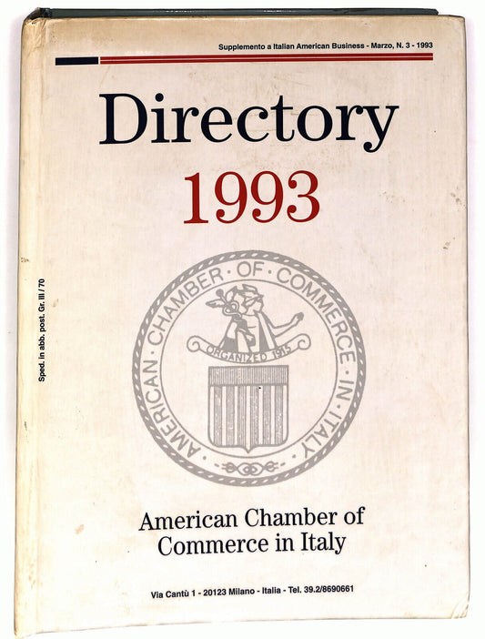 EBOND Directory 1993 American Chamber Of Commerce In Italy Libro LI034886