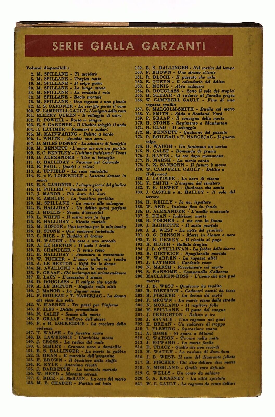 EBOND La Ragazza Da Cento Dollari N.221 W.c. Gault Garzanti 1962 Libro LI035388