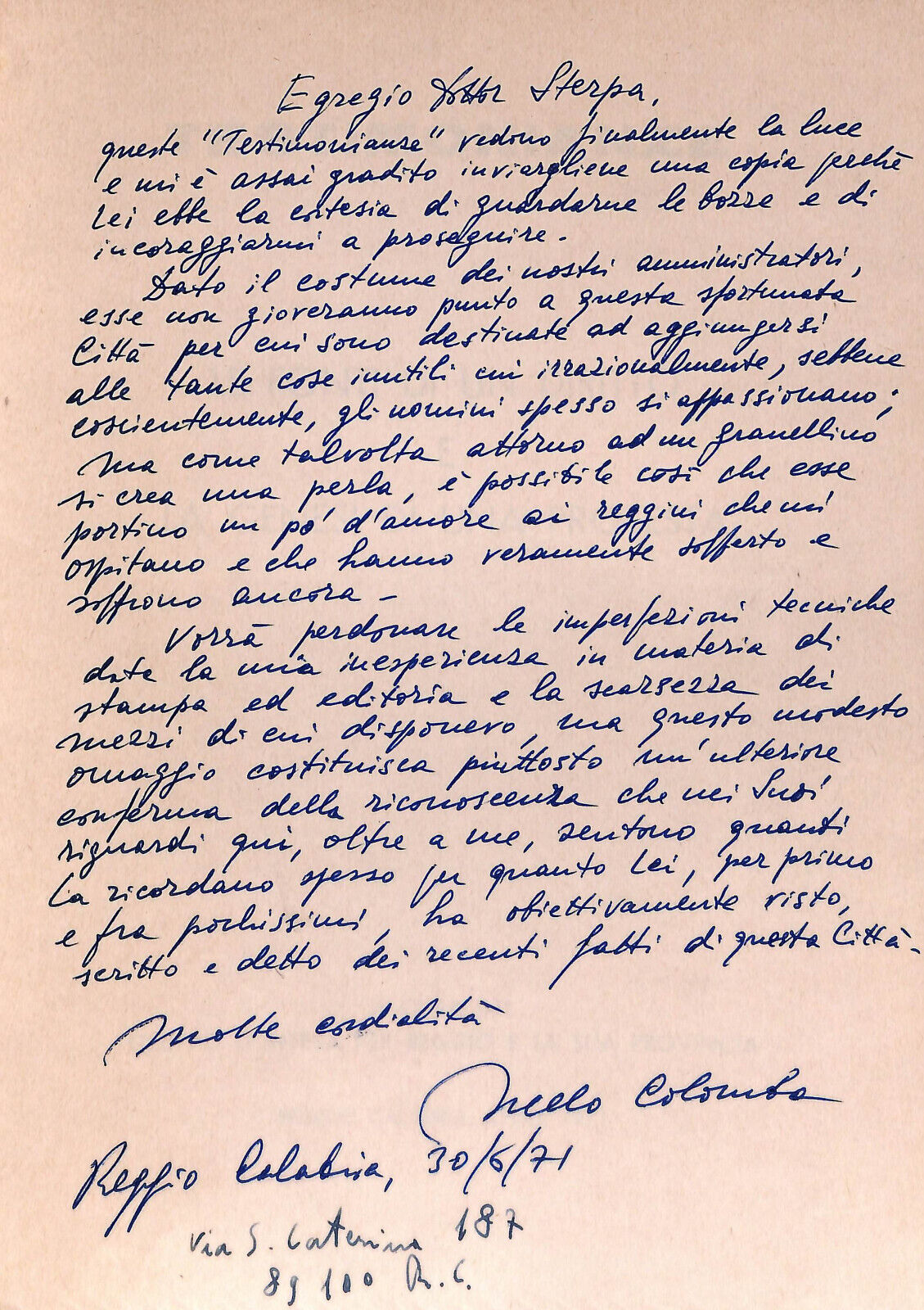 EBOND Testimonianze Reggio Calabria Luglio 1970- Febbraio 1971 Libro LI036002