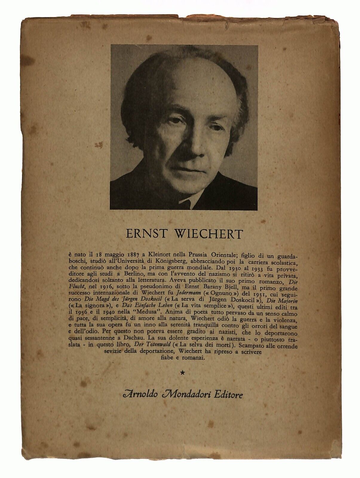 EBOND La Selva Dei Morti Ernest Wiechert Arianna Mondadori 1947 Libro LI036055
