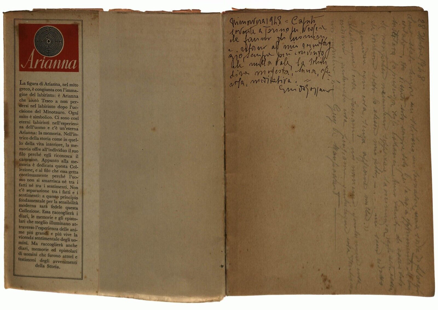 EBOND La Selva Dei Morti Ernest Wiechert Arianna Mondadori 1947 Libro LI036055