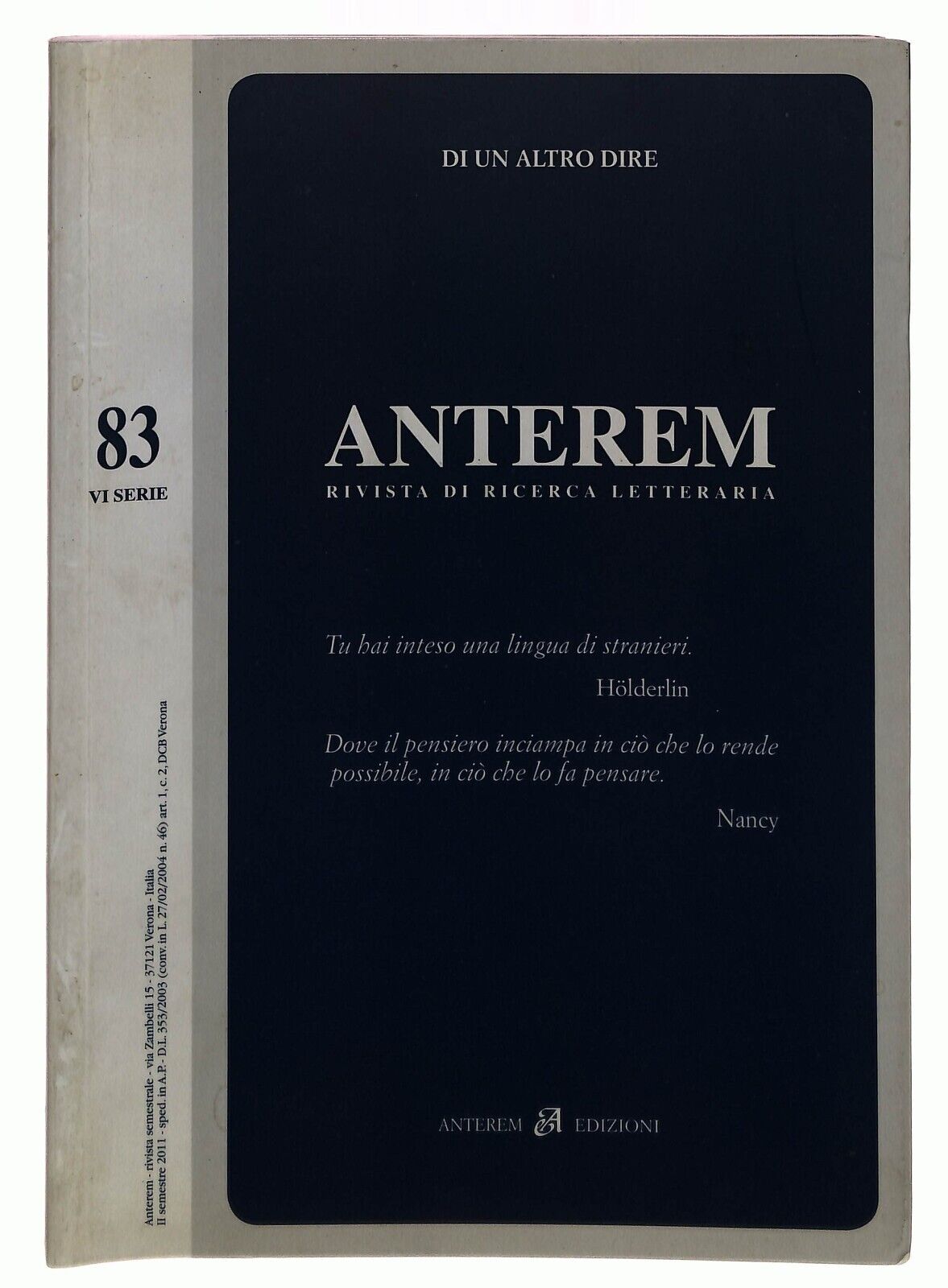 EBOND Anterem 83 Di Un Altro Dire 2011 Libro LI036081