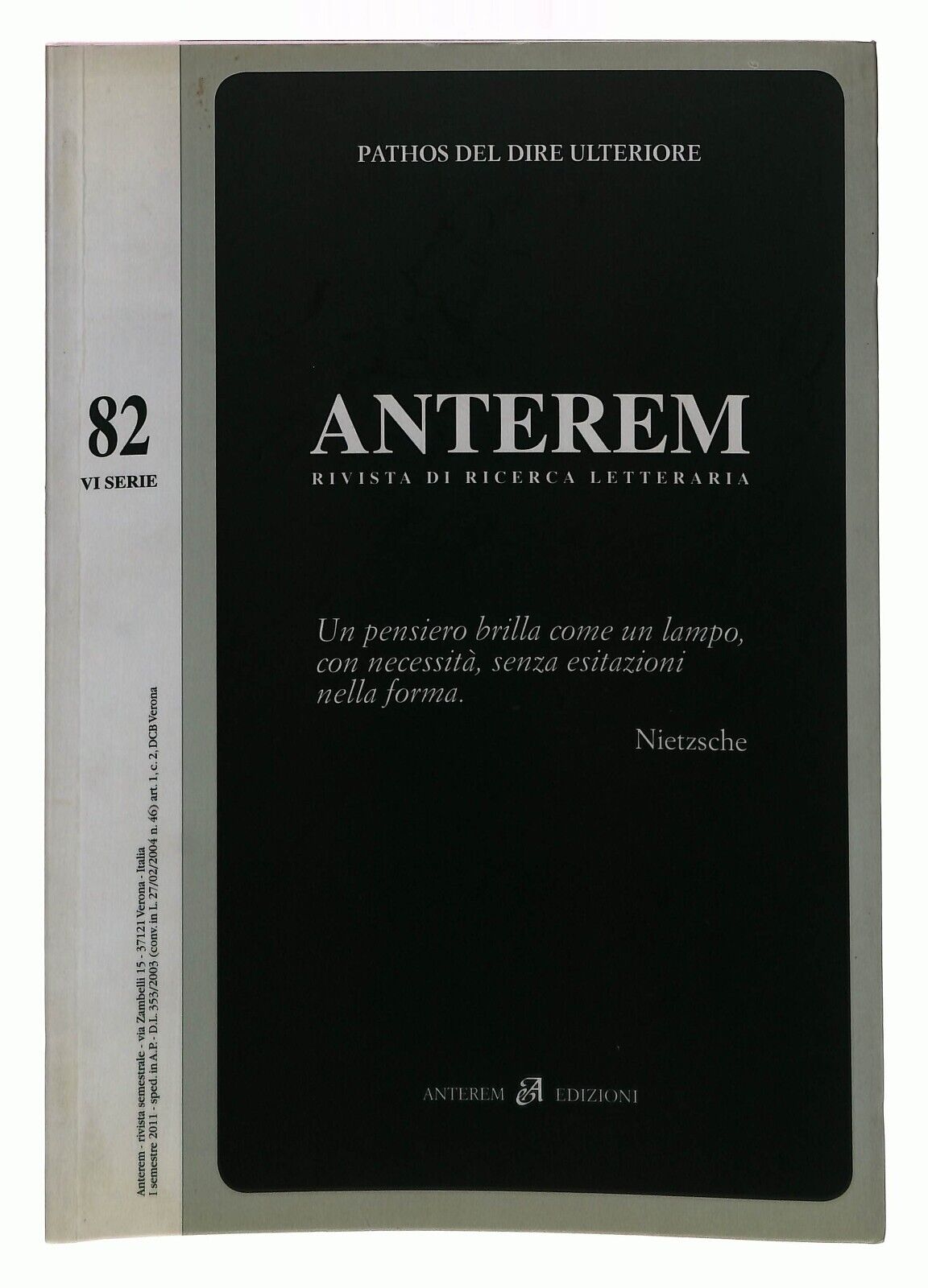 EBOND Anterem 82 Pathos Del Dire Ulteriore 2011 Libro LI036082