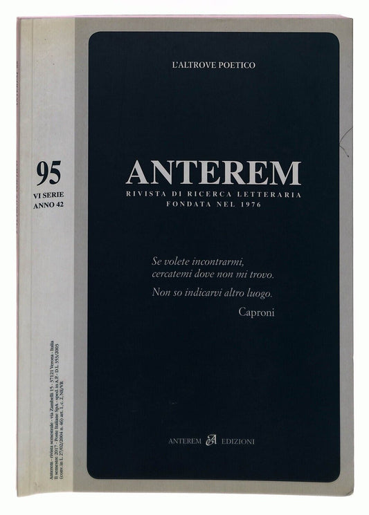 EBOND Anterem 95 L'altrove Poetico 2017 Libro LI036085