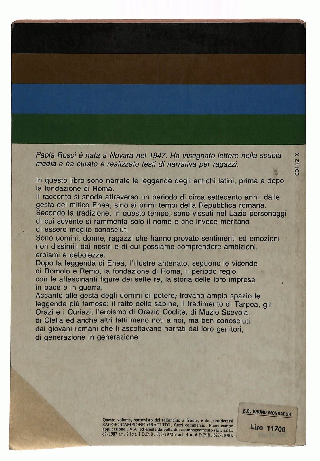 EBOND Si Racconta Romolo... Paola Rosci 1988 Libro LI036106