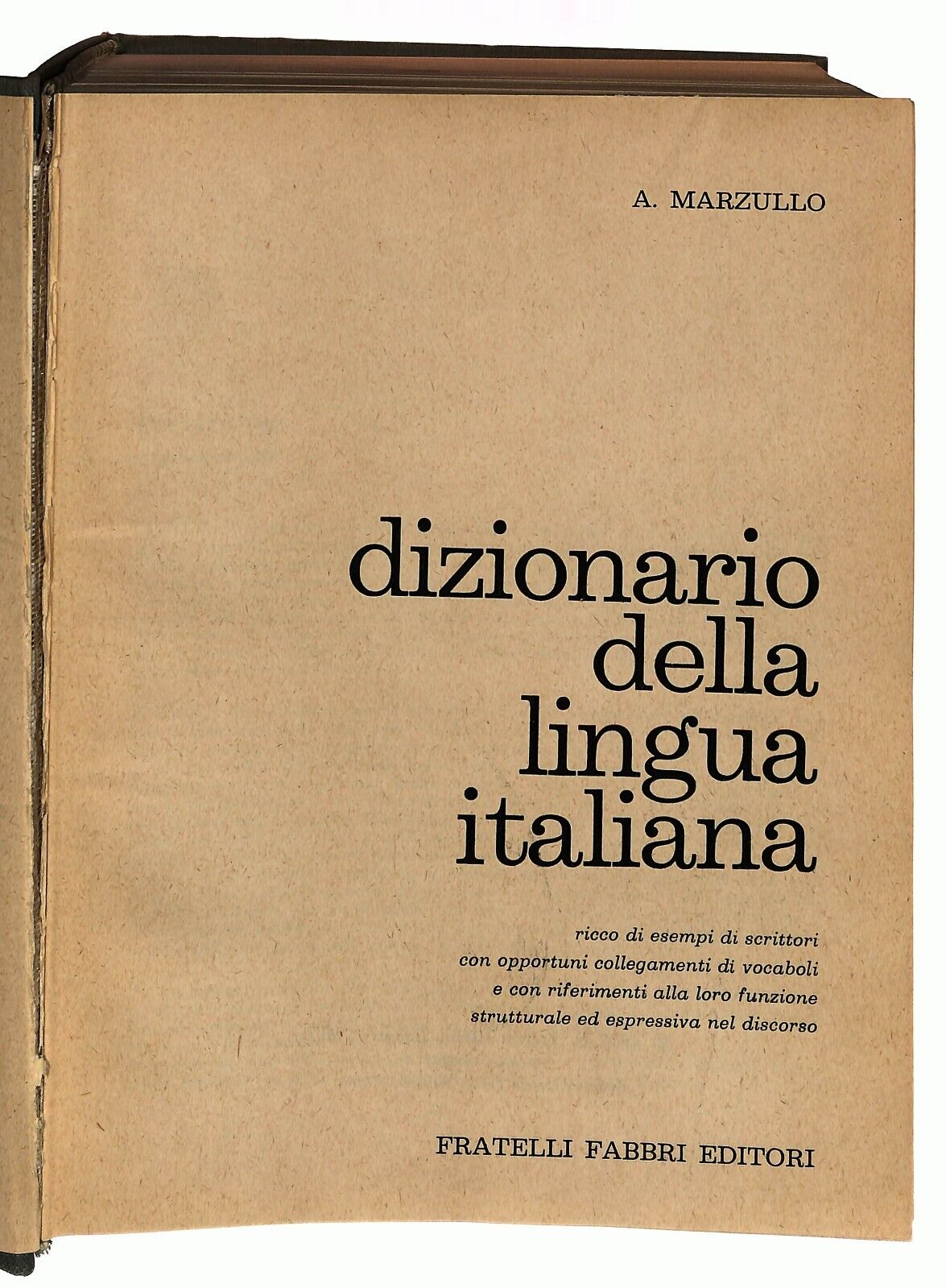 EBOND Dizionario Della Lingua Italiana - Marzullo - Fabbri 1965 Libro LI036151