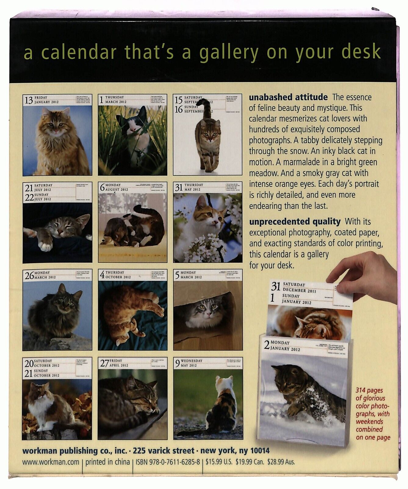 EBOND Cat Gallery Calendar 2012 Page a Day Workman Publishing Libro LI036176