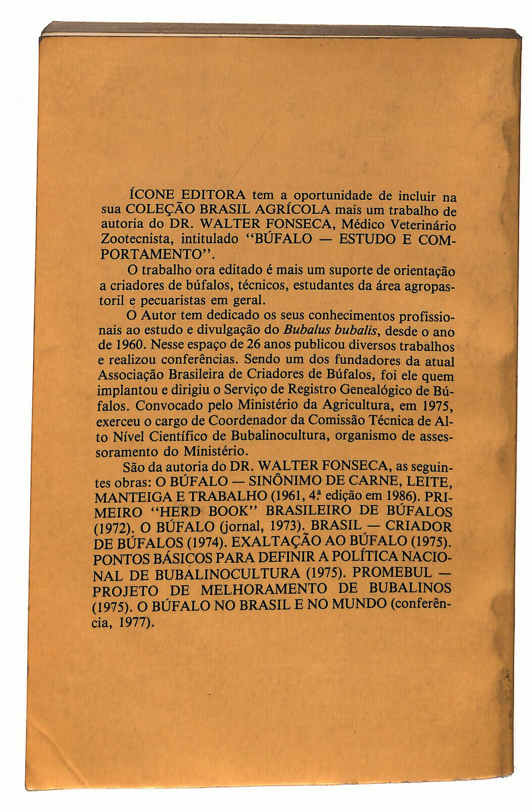 EBOND Bufalo Estudo e Comportamento Di Walter Fonseca Libro LI036289