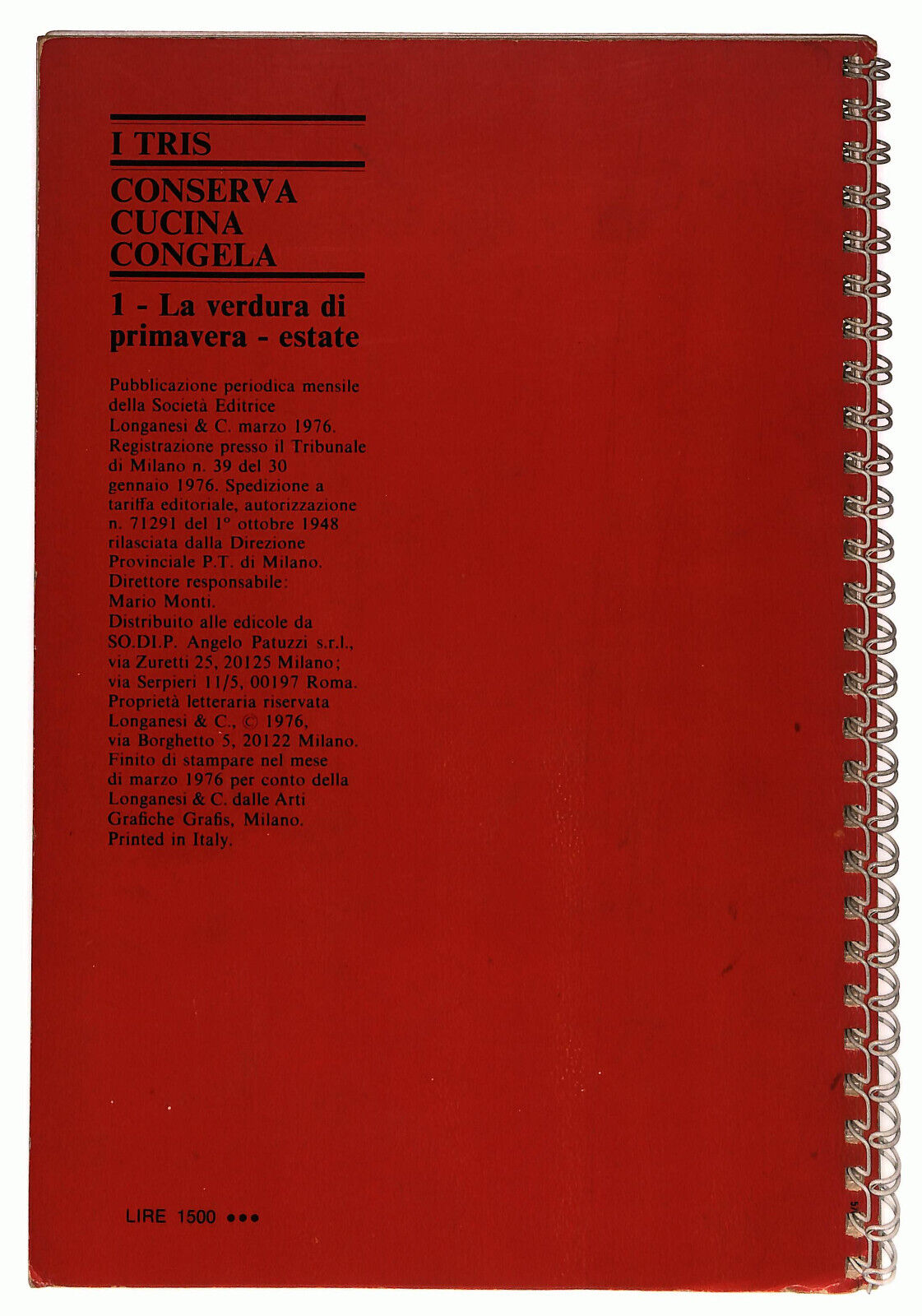 EBOND I Tris Conserva, Cucina Congela La Verdura Di Primavera... Libro LI036311