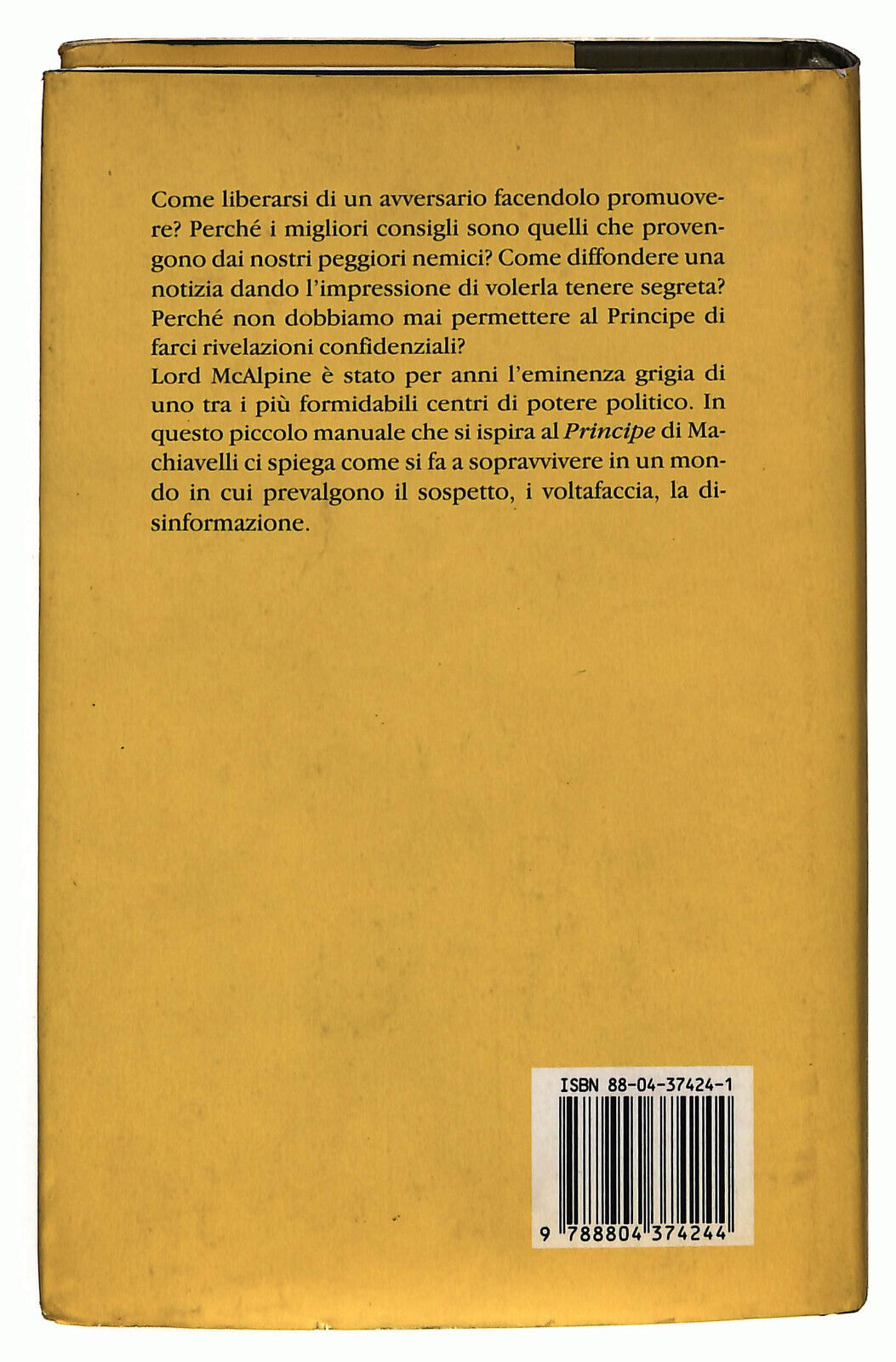 EBOND Il Nuovo Machiavelli Di Alistar McalpineMondadori 1994 Libro LI036352