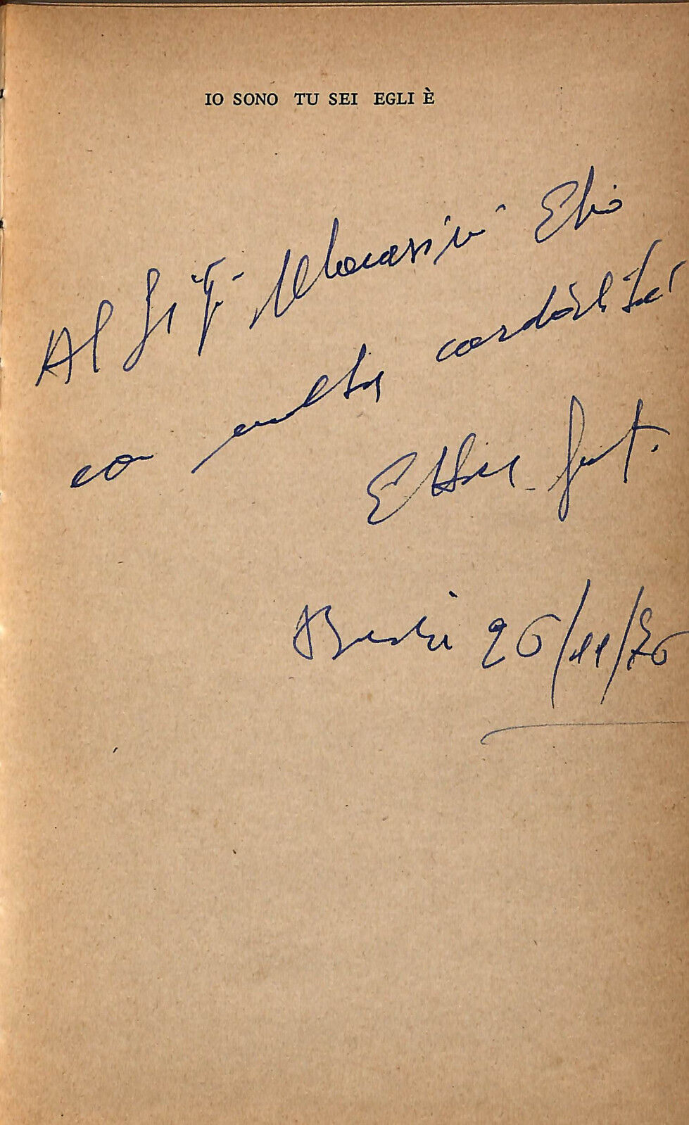 EBOND Io Sono Tu Sei Egli e Di Ettore Genchi Libro LI036530
