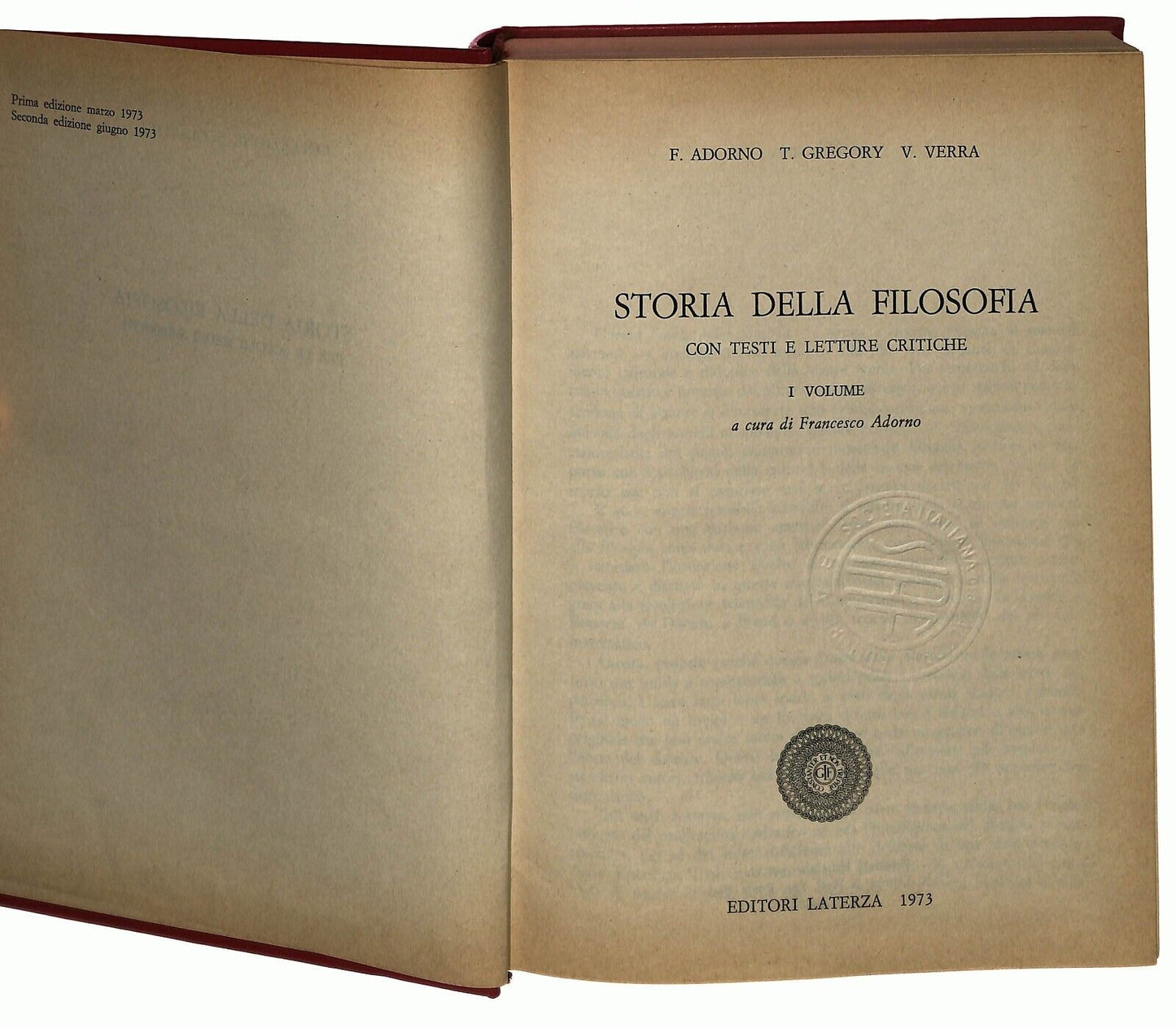 EBOND Storia Della Filosofia Volume 1 Gregory La Terza 1973 Libro LI036856