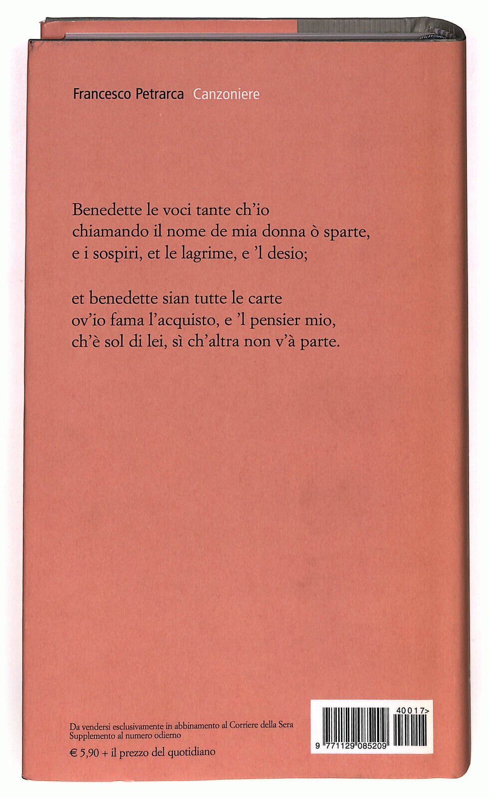 EBOND La Grande Poesia Canzoniere Corriere Della Sera N. 17 Libro LI036928