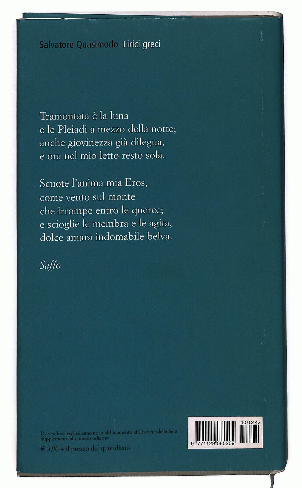 EBOND La Grande Poesia Lirici Greci Corriere Della Sera N. 24 Libro LI036931