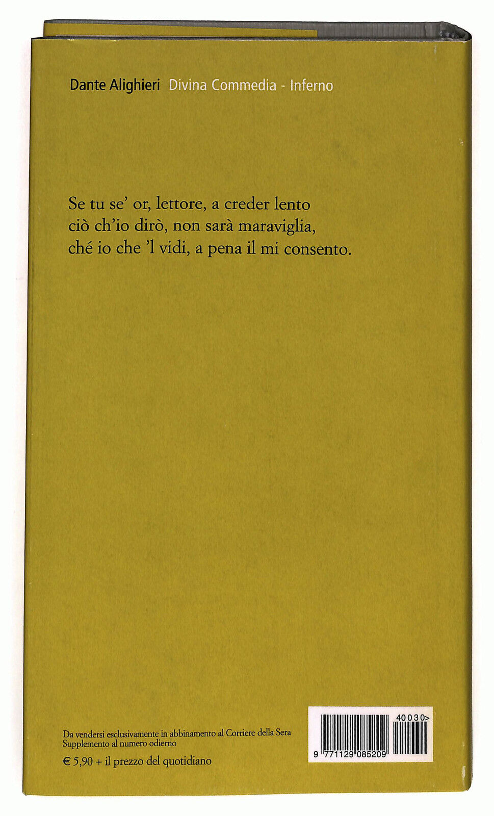 EBOND La Grande Poesia Divina Commedia Corriere Della Sera n 30 Libro LI036932