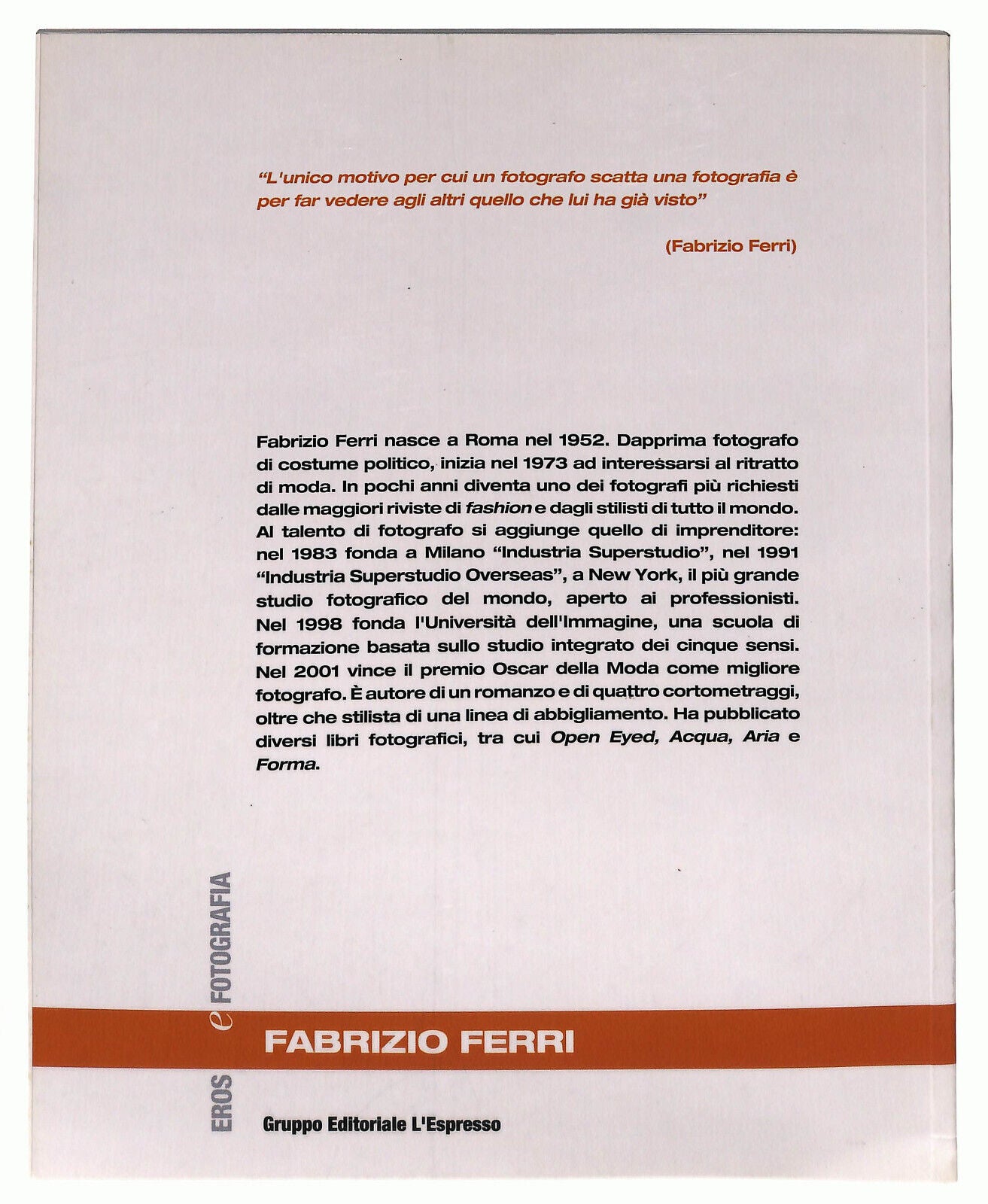 EBOND Eros e Fotografia Fabrizio Ferri L'espresso Libro LI037028