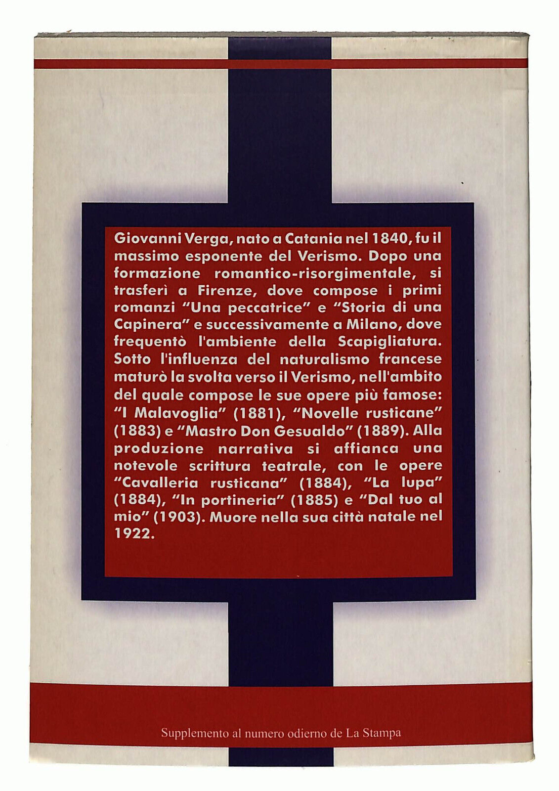EBOND Cavalleria Rusticana e Altri Racconti Di G. Verga La Stampa Libro LI037073