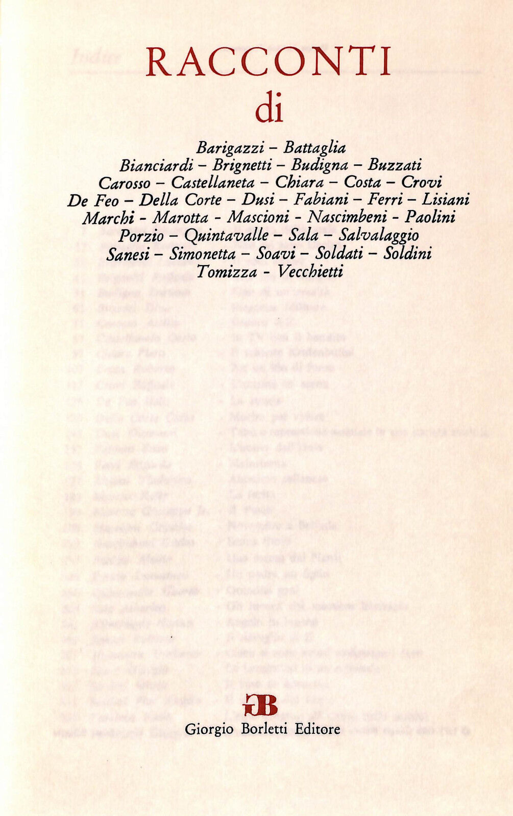 EBOND Racconti Giorgio Borletti Editore 1971 Libro LI037151