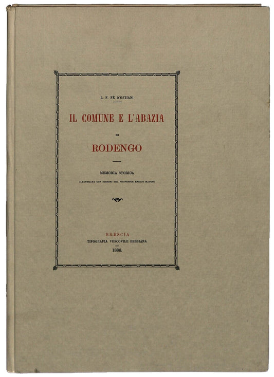 EBOND Il Comune E L'abazia Di Rodengo Memoria Storica Anastatica Libro LI037277