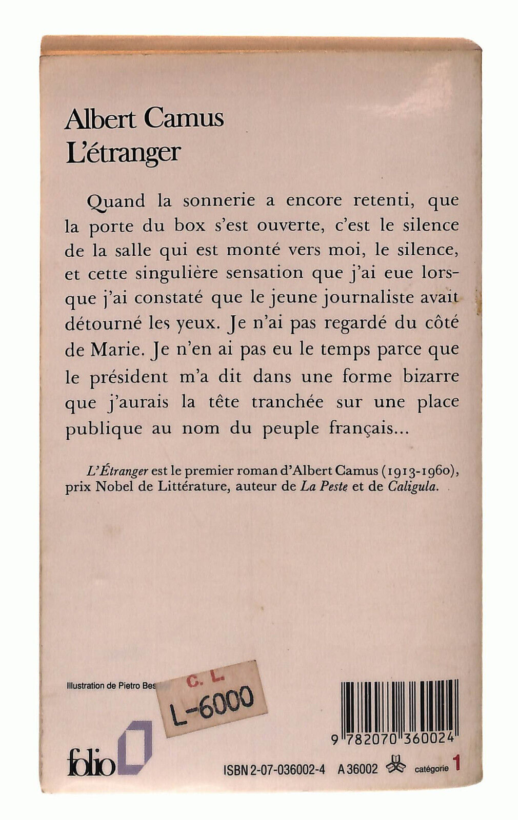 EBOND L'etranger Camus Libro LI037937
