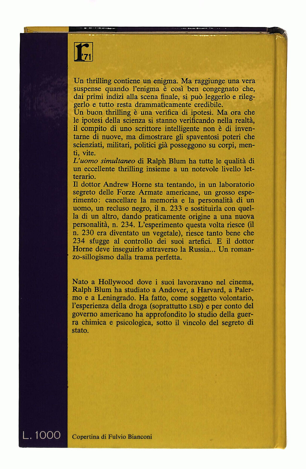 EBOND L'uomo Simultaneo Blum Garzanti 1971 Libro LI038866