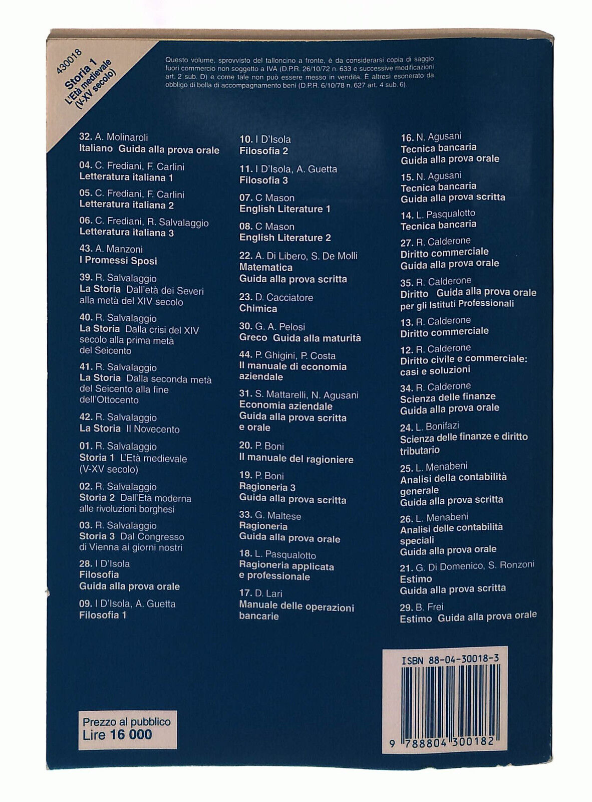 EBOND Storia 1 L'eta Medievale Salvalaggio Piccoli Manuali Libro LI039186