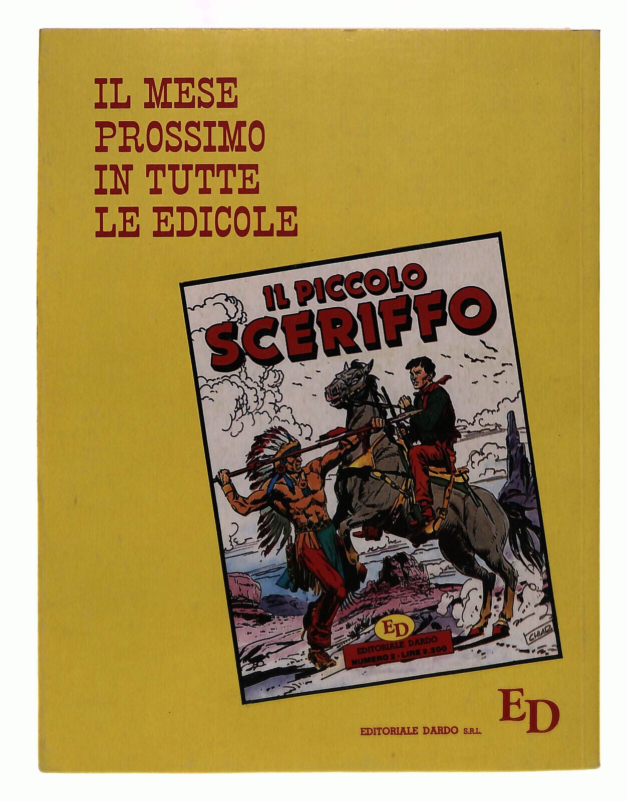 EBOND Il Piccolo Sceriffo Dardo N 1 1990 Libro LI039322