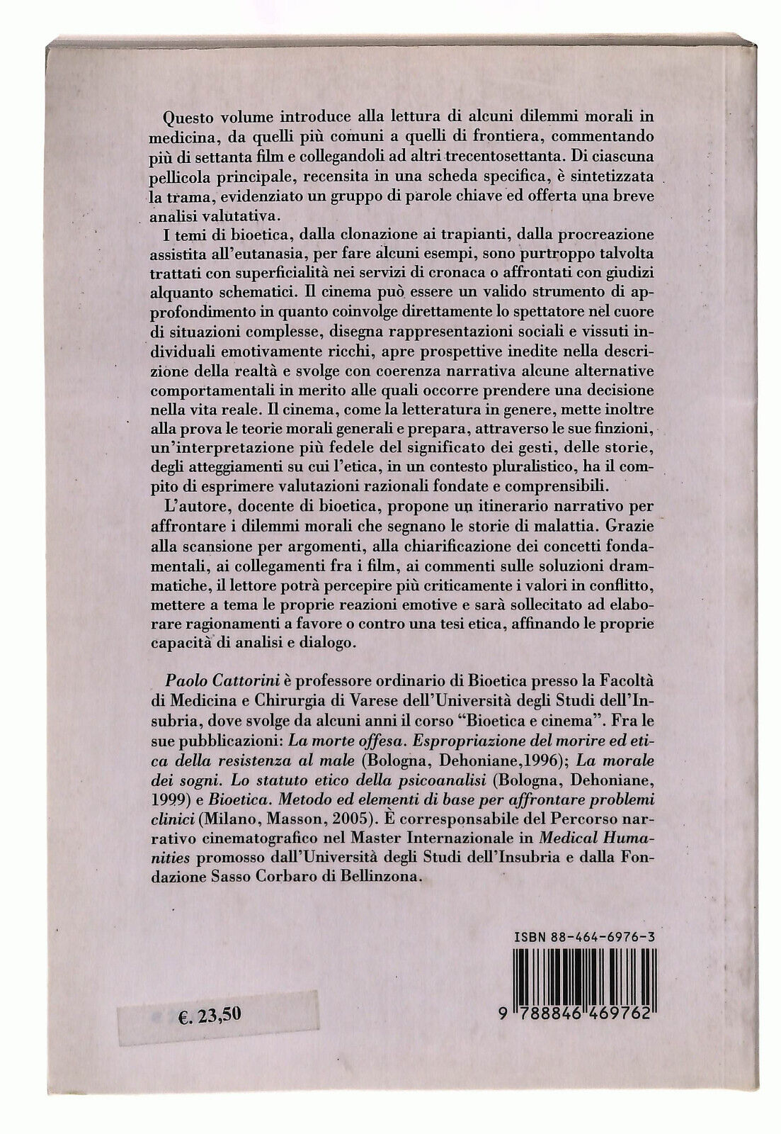 EBOND Bioetica e Cinema Francoangeli Cattorini Libro LI039681