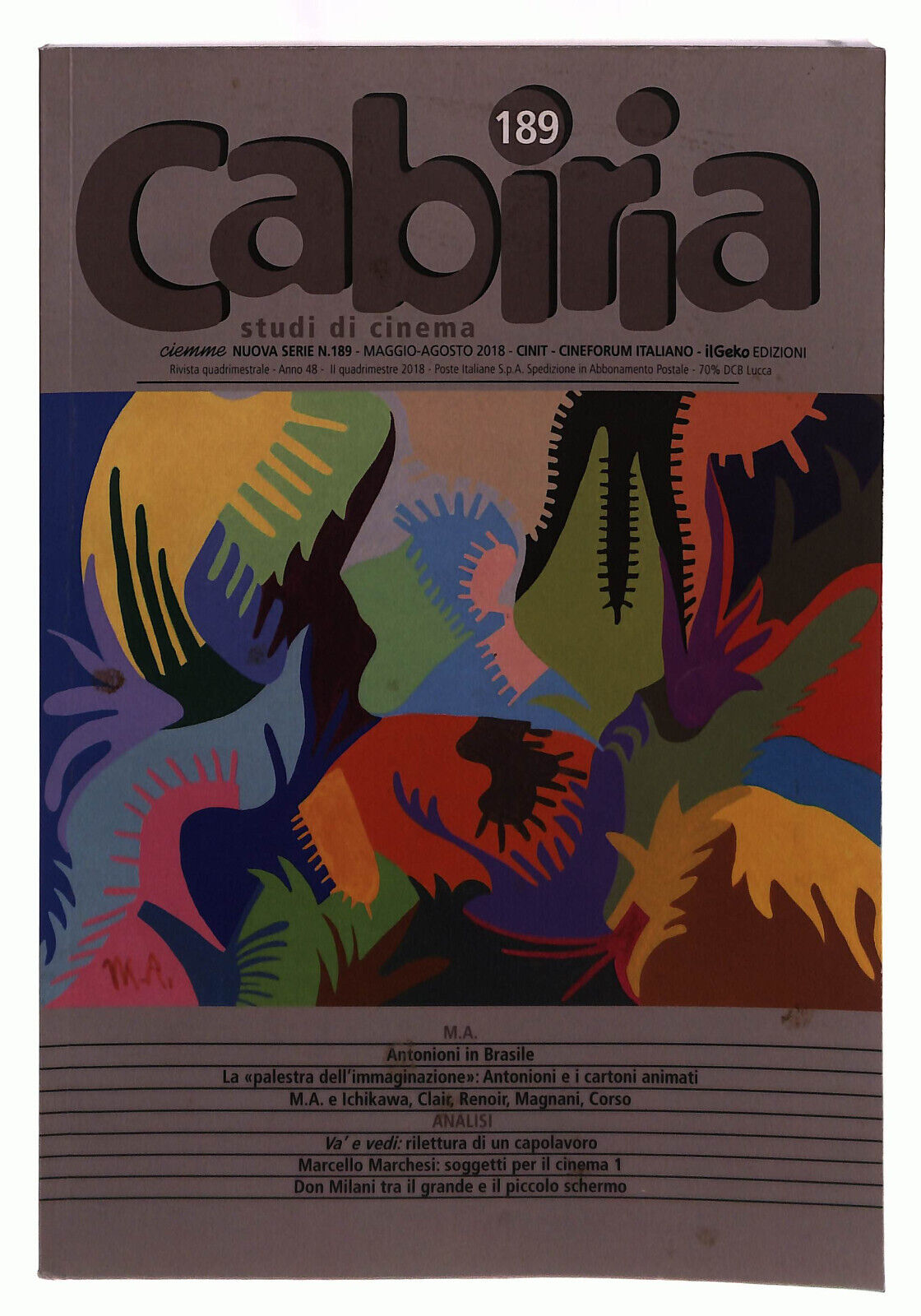 EBOND Cabiria Studi Di Cinema Vol 189 Geko Libro LI039815