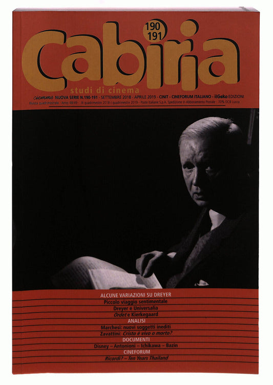 EBOND Cabiria Studi Di Cinema Vol 190-191 Geko Libro LI039822