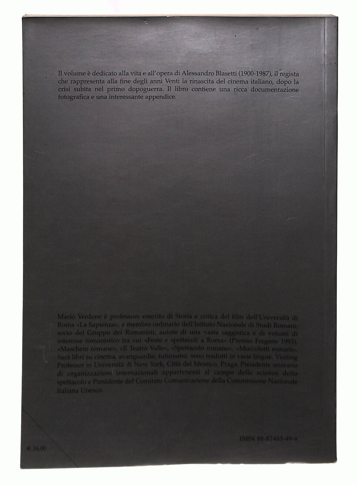 EBOND Alessandro Blasetti Edilazio Verdone Libri Libro LI040032