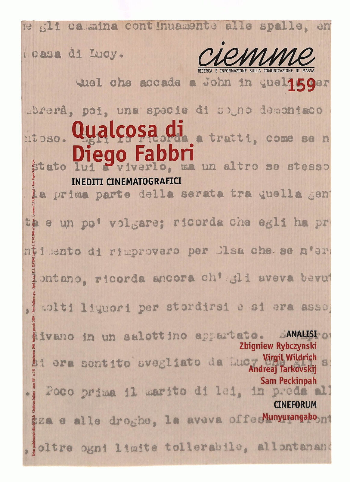 EBOND Cinit Ciemme 159 Qualcosa Di Diego Fabbri Libro LI040062