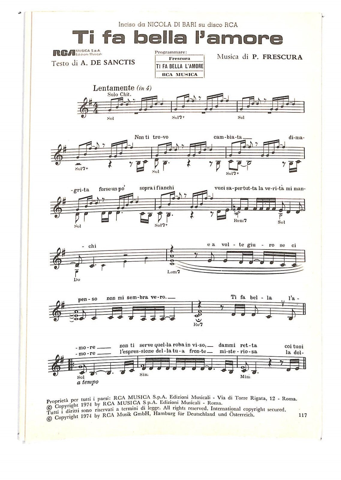 EBOND Spartiti Musicali Dario Bembo Renato Rascel Nicola Di Bari Libro LI040278