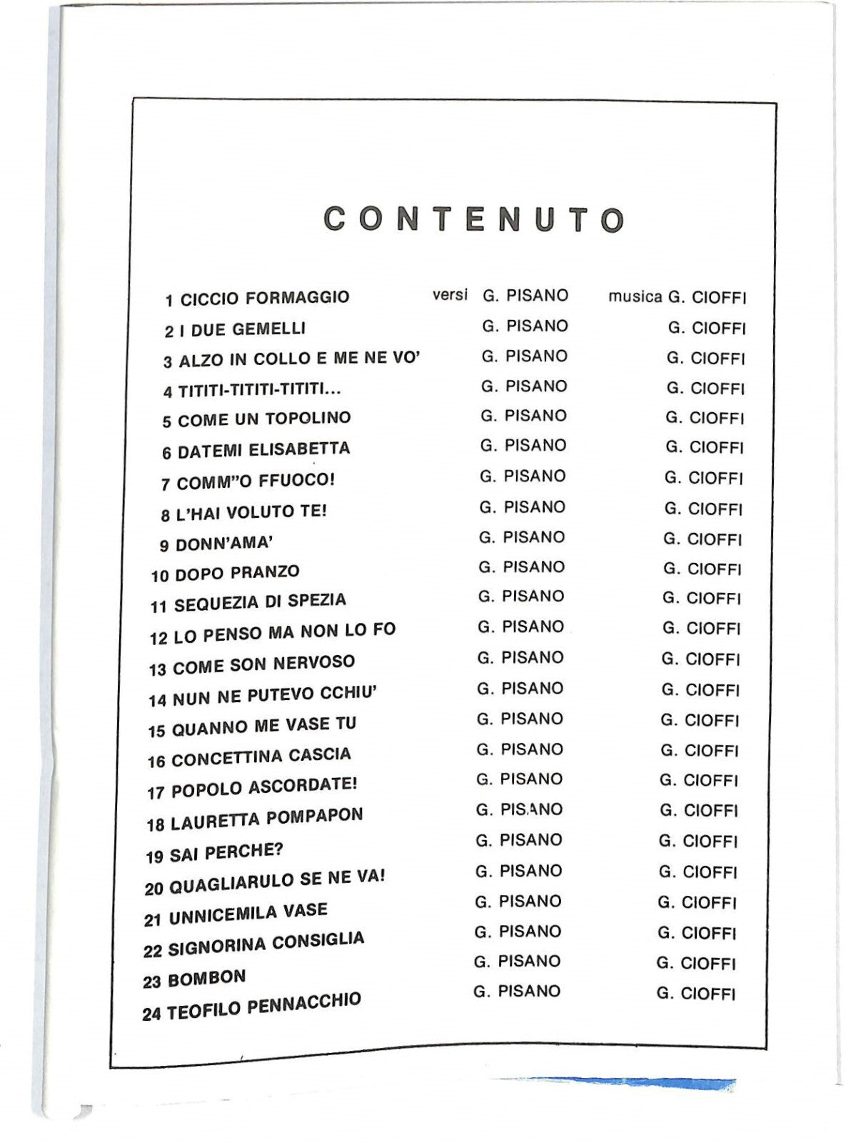 EBOND Spartiti Canzoni Amate Cantate Macchiette Pisano Cioffi Libro LI040319
