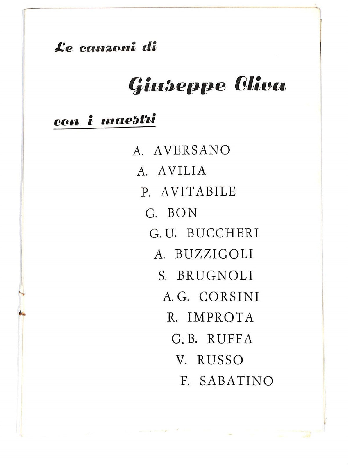 EBOND Spartiti - Canzoni Di Giuseppe Oliva Libro LI040357