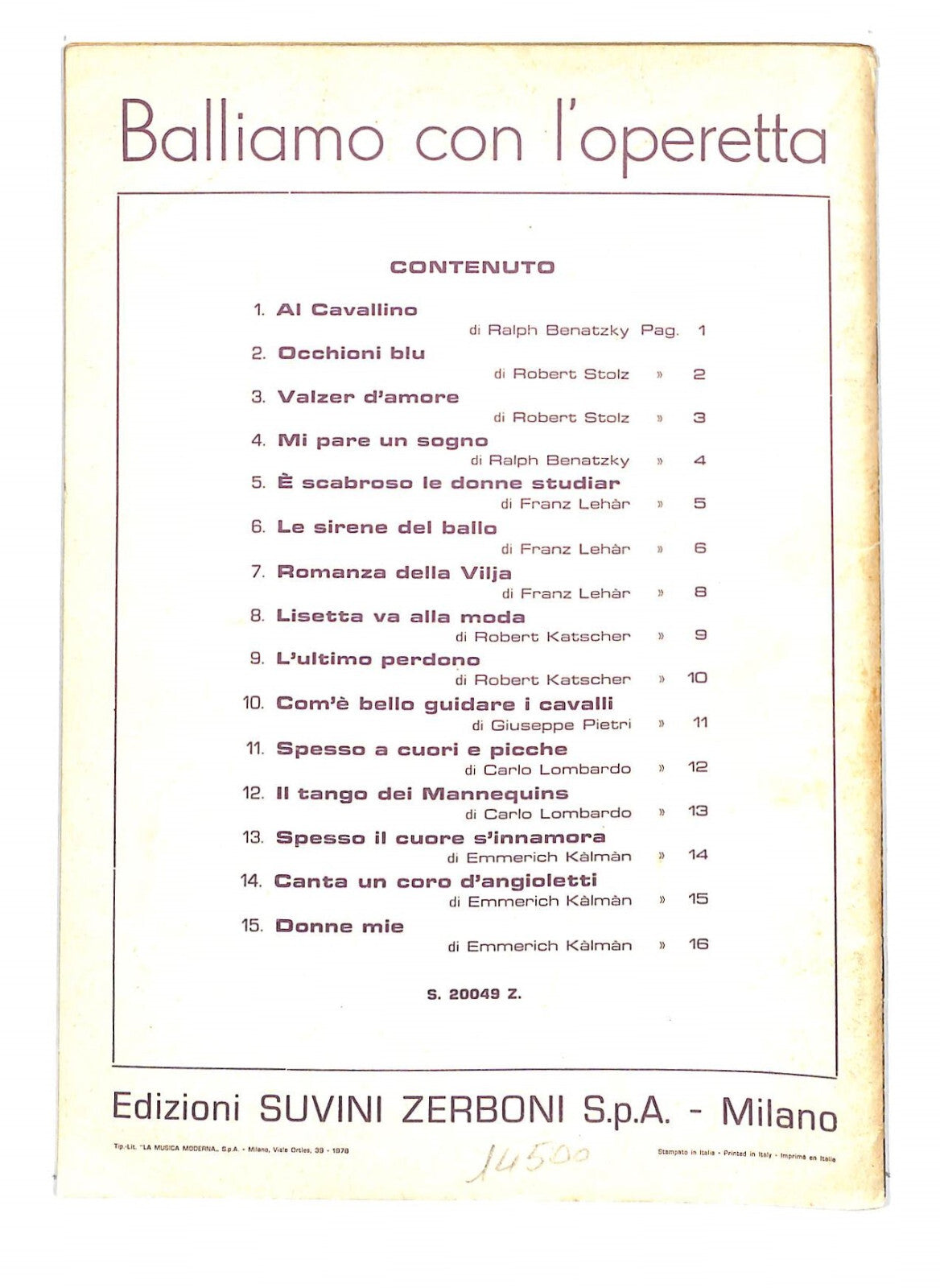EBOND Spartiti - Balliamo Con L'operetta Libro LI040385